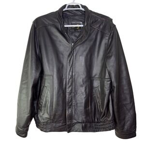 Scully‎ Leather Bomber Jacket Men's 48 L Full Zip Dark Brown Western Cowboy